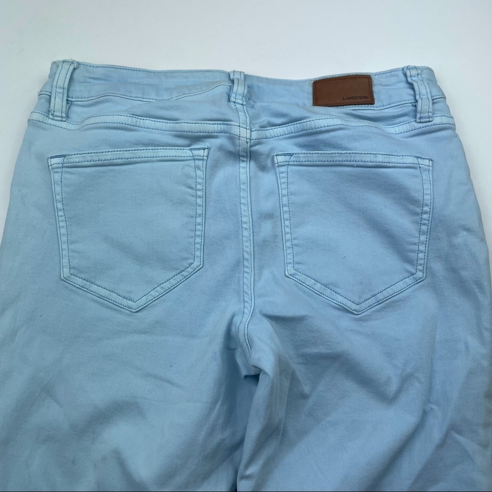 Lands’ End Mid Rise Slim Ankle Jeans Light Wash - Picture 6 of 8